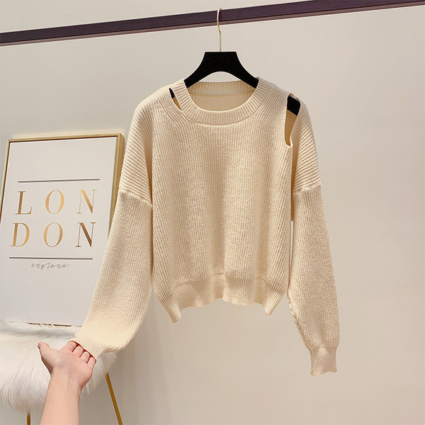 Μοντέρνο γυναικείο πουλόβερ με στρογγυλό λαιμόκοψη σε τέσσερα χρώματα