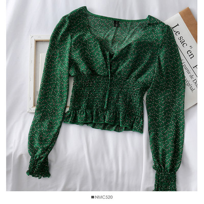 Stílusos női blúz spitz nyakkivágással és több színben megkötővel