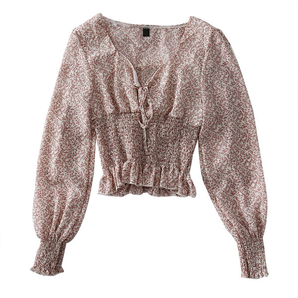 Stílusos női blúz spitz nyakkivágással és több színben megkötővel