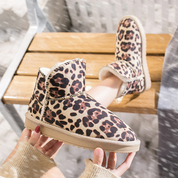 Cizme de iarnă de damă moderne cu model animal