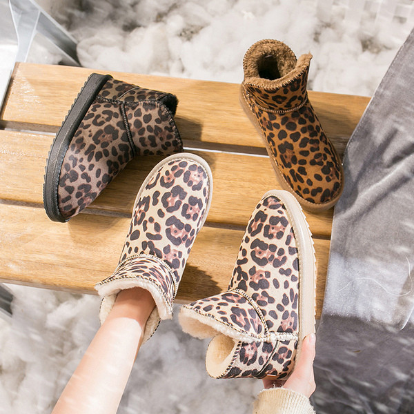 Cizme de iarnă de damă moderne cu model animal