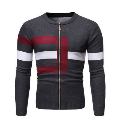 Napi férfi pulóver cipzárral és O-nyakkal, három színben