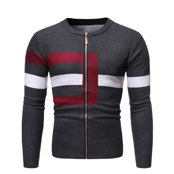 Napi férfi pulóver cipzárral és O-nyakkal, három színben