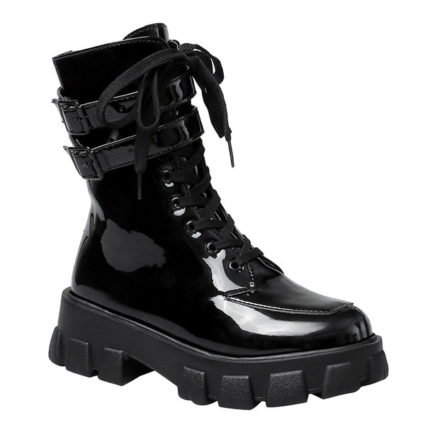 Cizme de dama cu sireturi si talpa plata in albastru, negru si roz