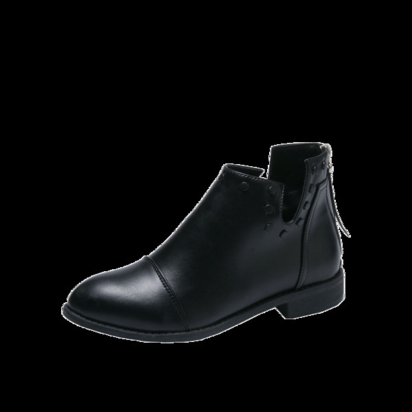 Női alkalmi csizma cipzárral, fekete színben