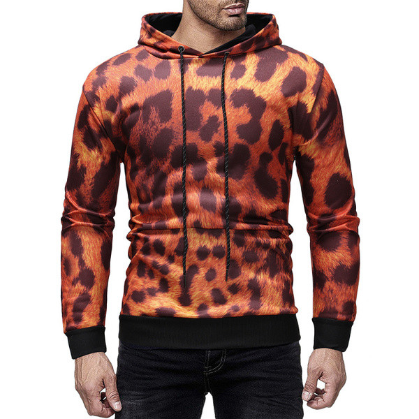 ΝΕΟ μοντέλο ανδρικό φούτερ  με κουκούλα  και leopard εκτύπωσης σε δύο χρώματα
