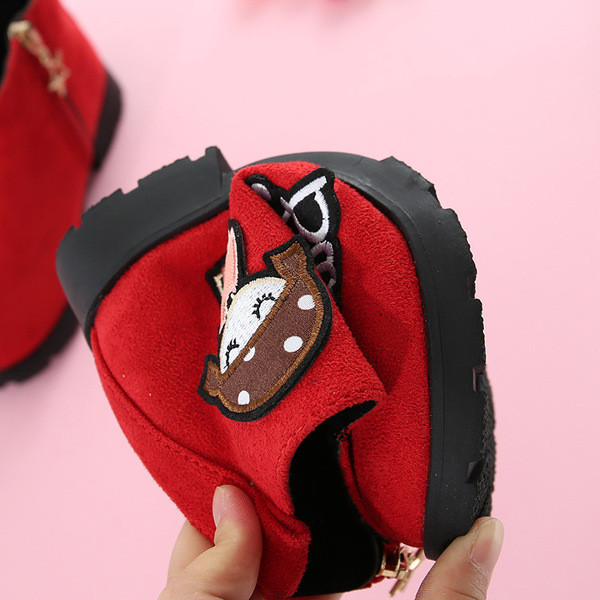 Három színben cipzárral és rátéttel ellátott, alkalmi gyerekcsizma lányoknak