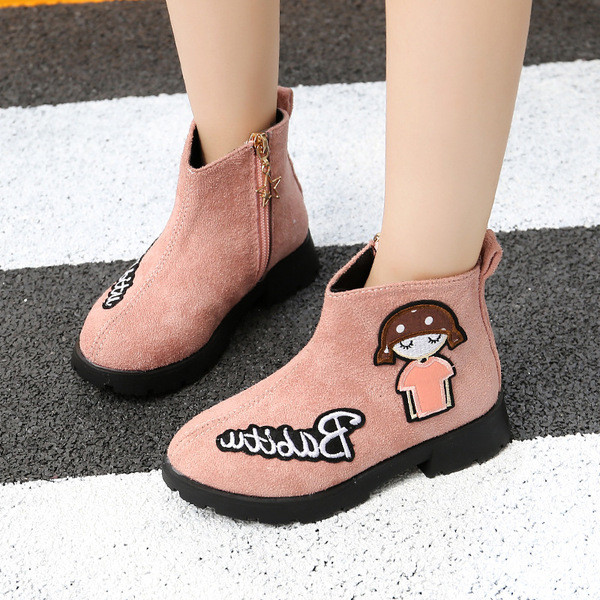 Három színben cipzárral és rátéttel ellátott, alkalmi gyerekcsizma lányoknak