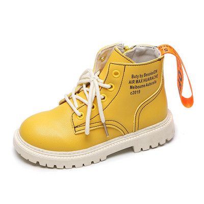 Cizme casual pentru copii pentru fete cu sireturi si inscriptie in trei culori