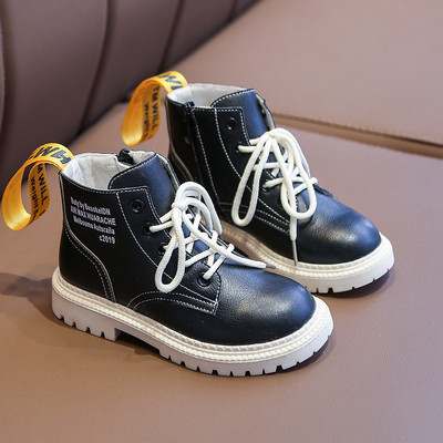 Cizme casual pentru copii pentru fete cu sireturi si inscriptie in trei culori