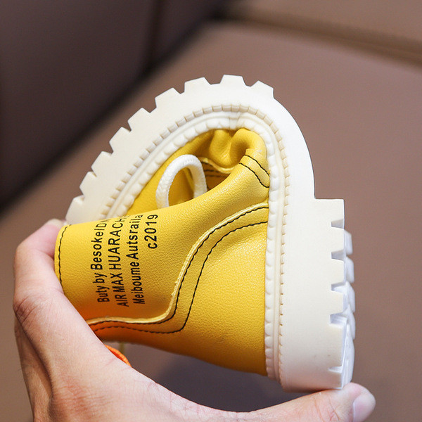 Cizme casual pentru copii pentru fete cu sireturi si inscriptie in trei culori