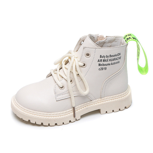 Cizme casual pentru copii pentru fete cu sireturi si inscriptie in trei culori