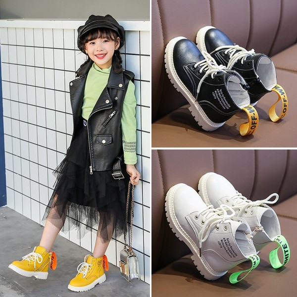 Cizme casual pentru copii pentru fete cu sireturi si inscriptie in trei culori