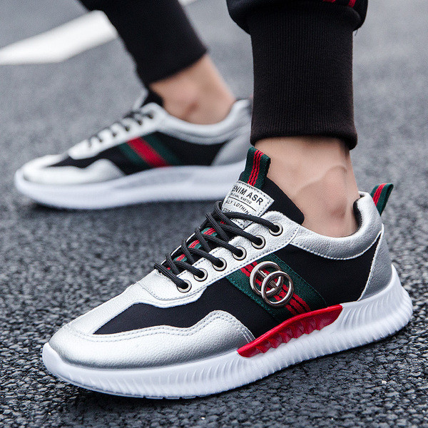 Modern férfi tornacipő fém elemmel és fűzővel három színben