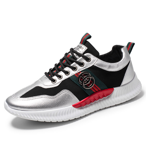 Modern férfi tornacipő fém elemmel és fűzővel három színben