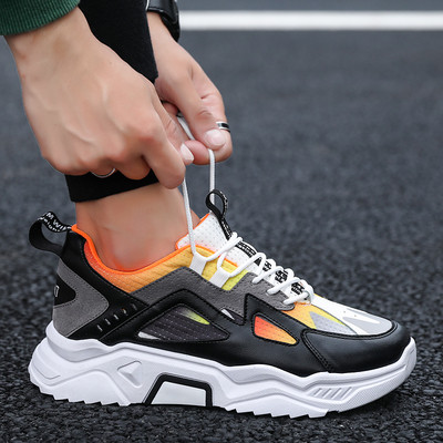 Αθλητικά ανδρικά παπούτσια σε πορτοκαλί, λευκό και μαύρο χρώμα