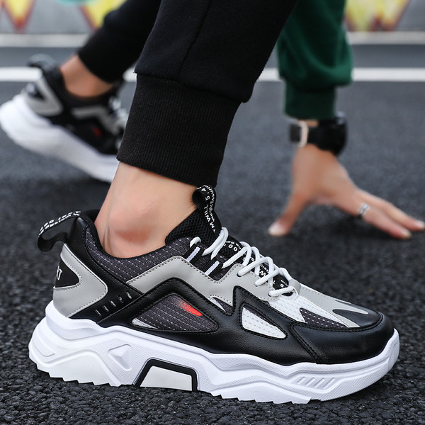 Αθλητικά ανδρικά παπούτσια σε πορτοκαλί, λευκό και μαύρο χρώμα