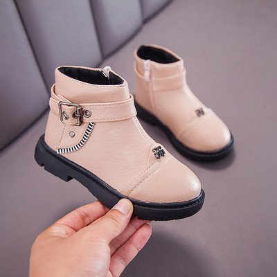 Cizme copii din piele ecologica pentru fete in trei culori cu decor metalic