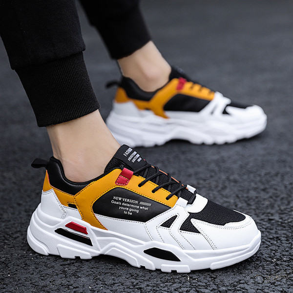 Καθημερινά αθλητικά ανδρικά παπούτσια με κορδόνια και σκληρή σόλα σε τρία χρώματα