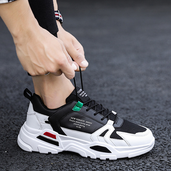 Καθημερινά αθλητικά ανδρικά παπούτσια με κορδόνια και σκληρή σόλα σε τρία χρώματα