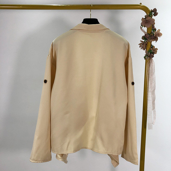 Jachetă scurtă subțire de primăvară-toamnă de culoare bej