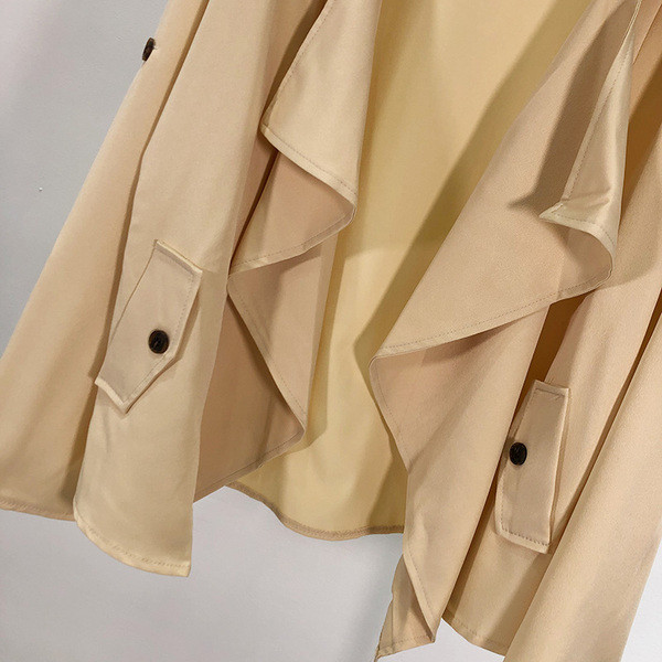 Jachetă scurtă subțire de primăvară-toamnă de culoare bej