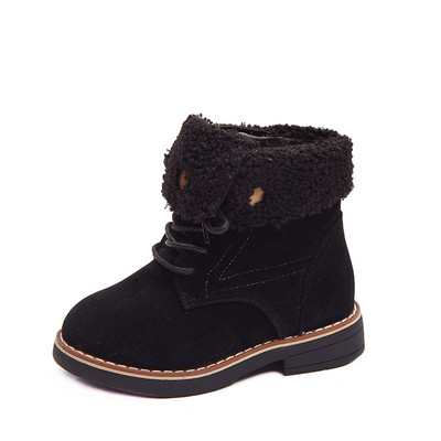 Σύγχρονες παιδικές μπότες για κορίτσια με μαλακή επένδυση και κορδόνια σε τρία χρώματα