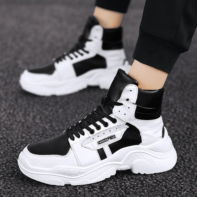 Μοντέρνα πάνινα αθλητικά ανδρικά παπούτσια με παχιά σόλα σε τρία χρώματα