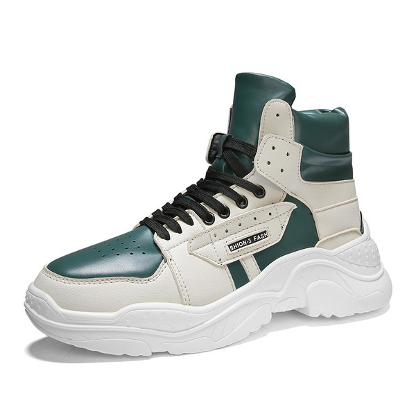 Μοντέρνα πάνινα αθλητικά ανδρικά παπούτσια με παχιά σόλα σε τρία χρώματα