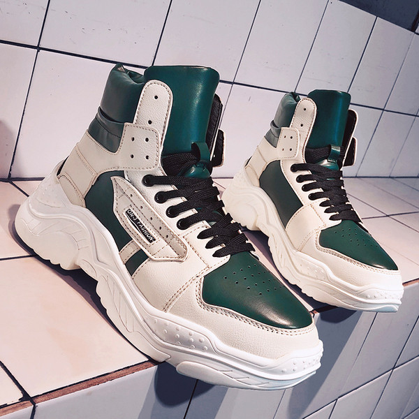 Μοντέρνα πάνινα αθλητικά ανδρικά παπούτσια με παχιά σόλα σε τρία χρώματα