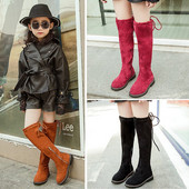 Cizme copii pentru fete in trei culori de piele intoarsa ecologica