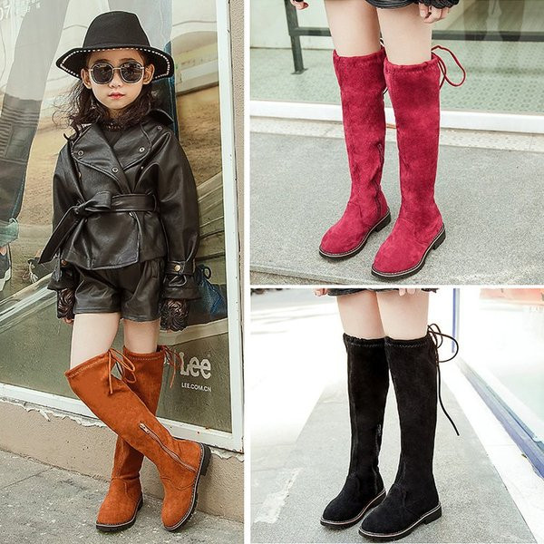 Cizme copii pentru fete in trei culori de piele intoarsa ecologica