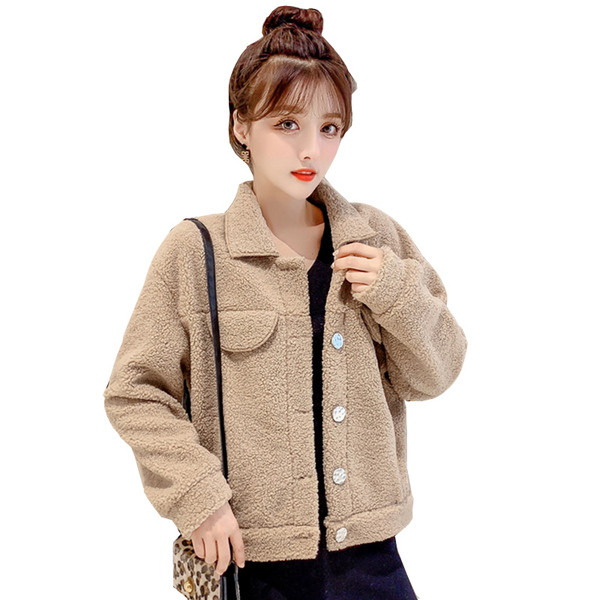 Palton scurt de dama model nou cu nasturi in maro si alb