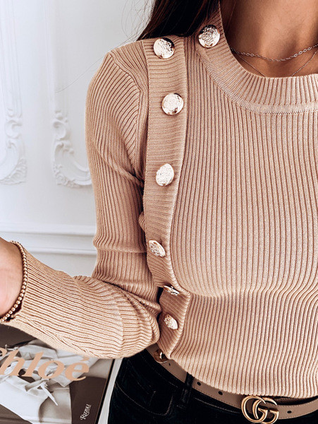 Modern női blúz hosszú ujjal és O-nyakú fehér, fekete és rózsaszín színekben