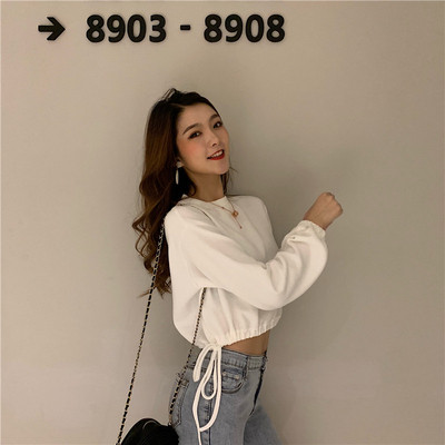 Σύντομη γυναικεία μπλούζα με δεσμούς σε τέσσερα χρώματα