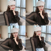 Bluza de dama eleganta din sifon in negru si dantela