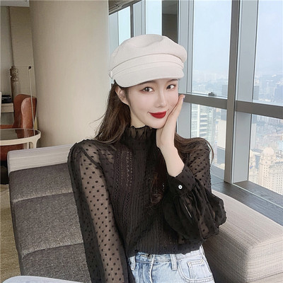 Bluza de dama eleganta din sifon in negru si dantela