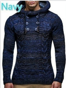 Pulover casual barbatesc cu guler inalt si cravate in mai multe culori