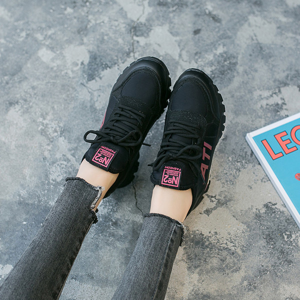 Καθημερινά  γυναικεία αθλητικά παπούτσια με δεσμούς σε δύο χρώματα