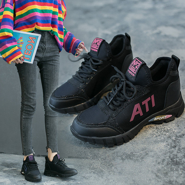 Καθημερινά  γυναικεία αθλητικά παπούτσια με δεσμούς σε δύο χρώματα