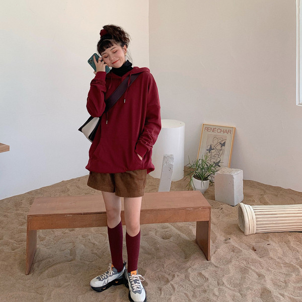 Γυναικείο φαρδύ φούτερ με κουκούλα