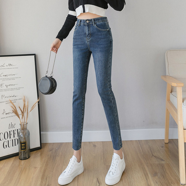 Blugi de dama moderni Model Slim in albastru si negru