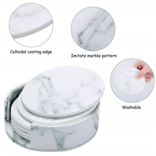 Set de șase suporturi cu efect de marmură