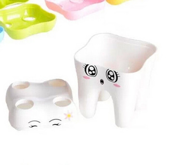 Поставка за четки за зъби с четири дупки във формата на зъб 
