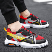 Μοντέρνα ανδρικά αθλητικά παπούτσια με μοτίβο και κοερδόνια σε τρία χρώματα