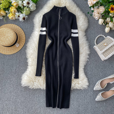 Modern női ruha cipzárral több színben