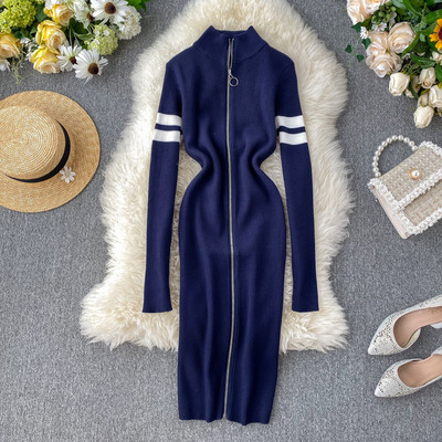 Modern női ruha cipzárral több színben