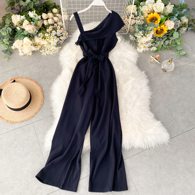 Κομψή μακρύ  ολόσωμη φόρμα γυναικέια με κορδόνια σε διάφορα χρώματα