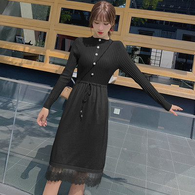 Rochie de dama casual model nou cu perle si dantela in mai multe culori