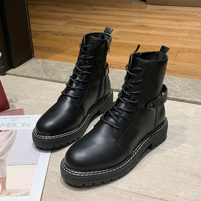 Γυναικείες casual μπότες σουέτ με μαύρους δεσμούς - δύο μοντέλα